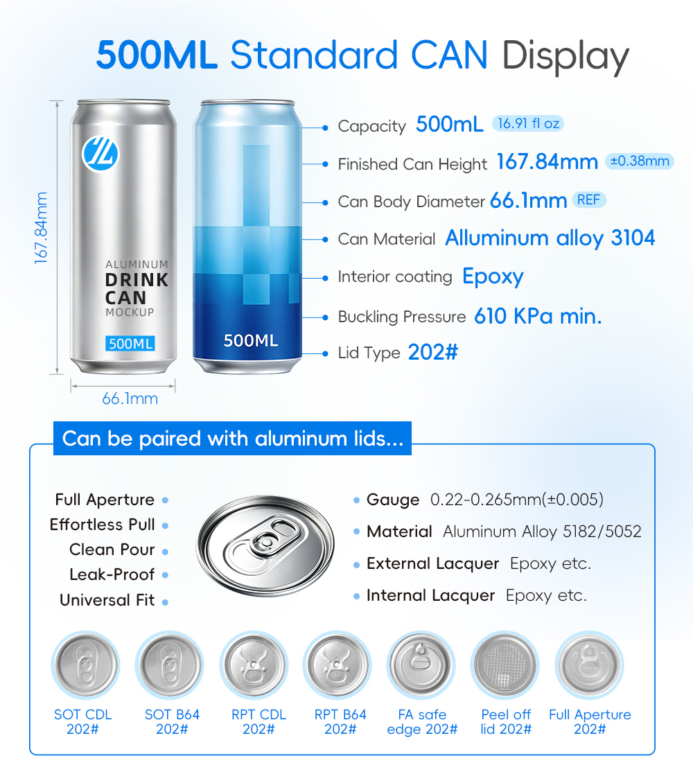 standard 500ml can standard 500ml can