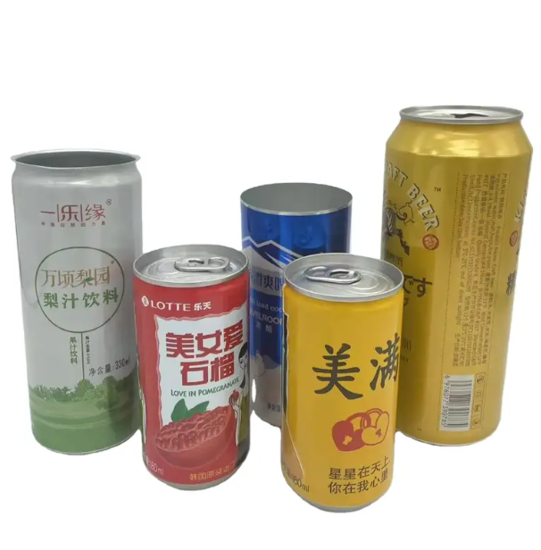 Metal Can Wholesale Manufacturer 2 Piece 500ml 330ml 250ml Sleek Food Grade Beer Beverahge Soft Drink Packaging Plain Blank Printed Aluminum Can