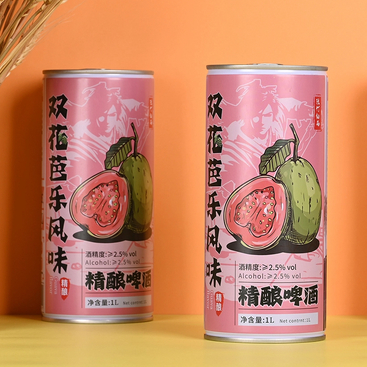 Wholesale OEM 330ml 500ml 1L Aluminum Pop Canned Guava Flavor Mix Craft Fruit Beer 