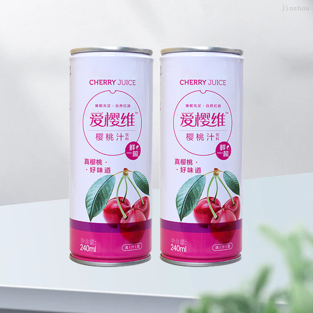 Wholesale Food Grade Recyclable Tea Milk Soft Drink Beverage Packaging Round Empty Tin Can with Lids