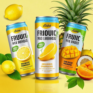 Beverage Factory Customization Private Label Accepted Lemon Mango Pineapple Canned Natural Tropical Fruit Juice Mixed Flavor Sparkling Drink