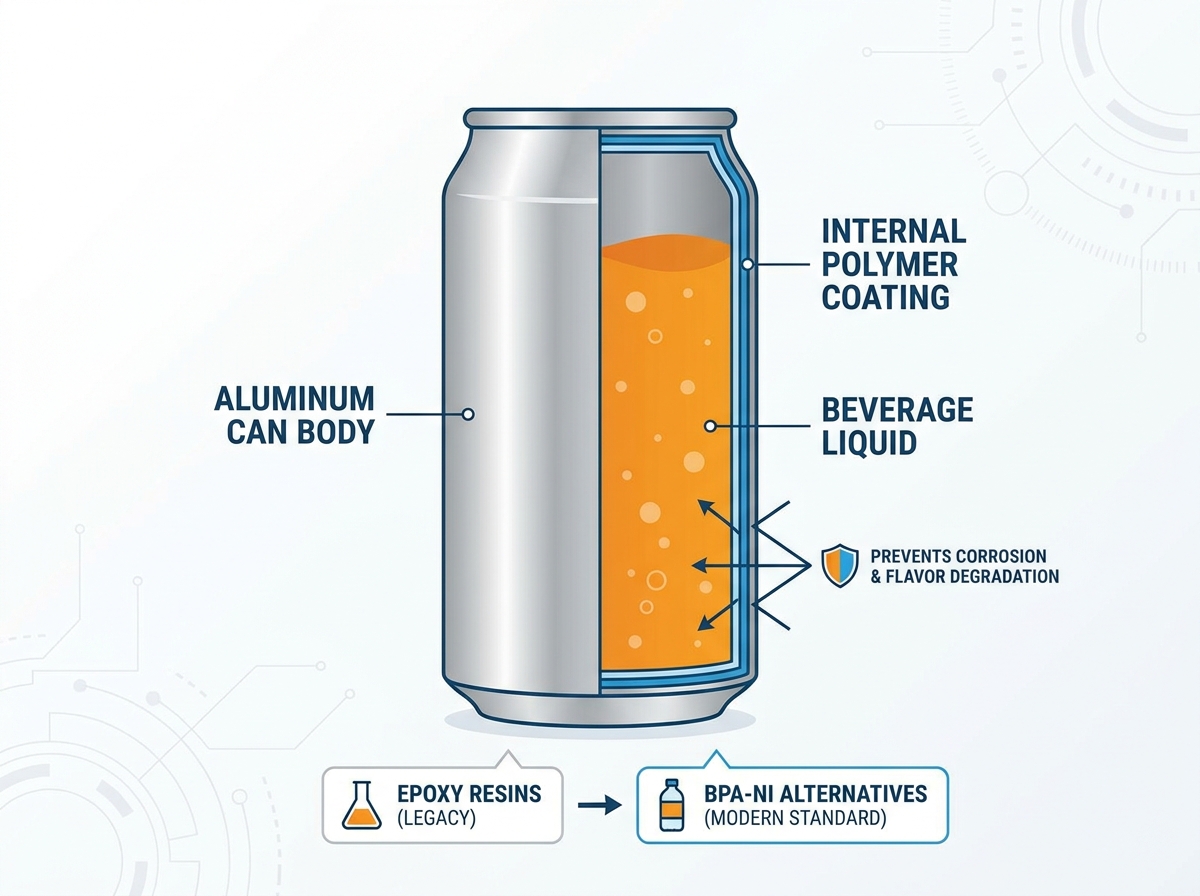 Internal coatings of beverage cans