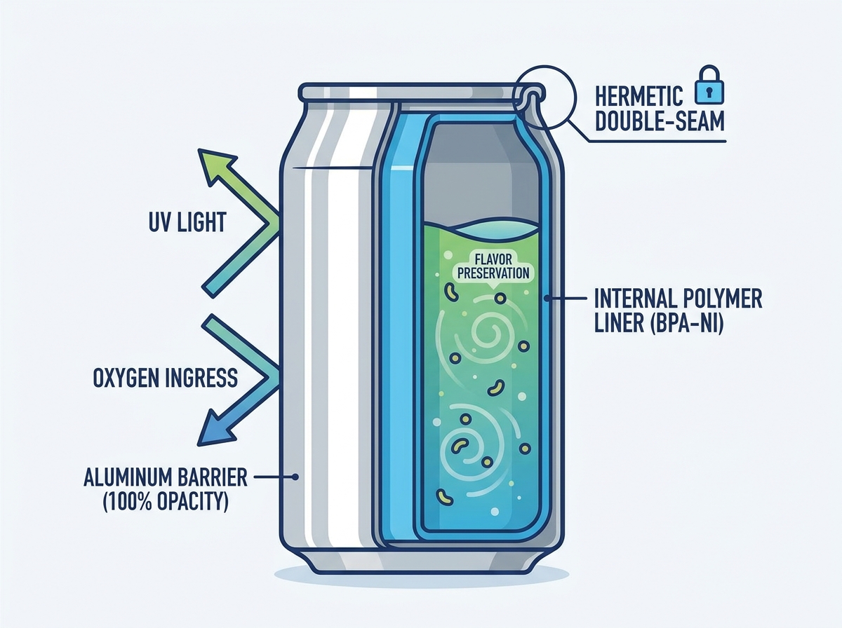 Aluminum beverage containers protecting flavor integrity